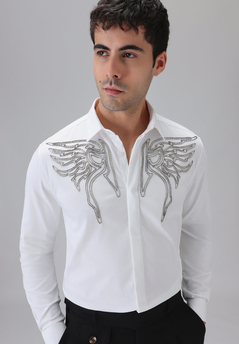 Hand Crafted White Designer Shirt