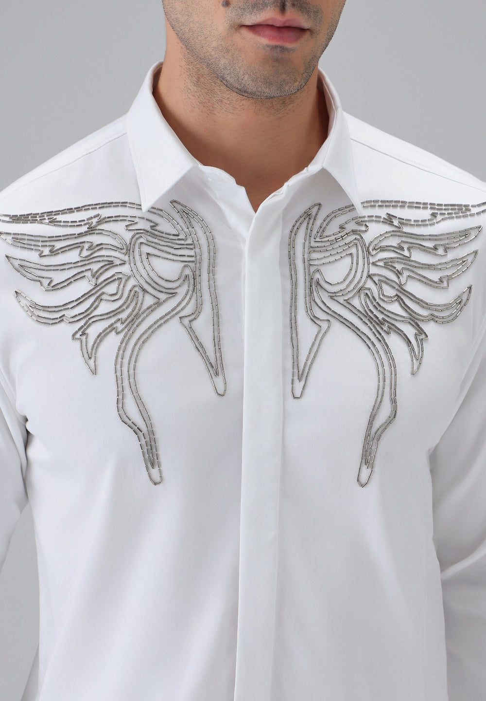 Hand Crafted White Designer Shirt