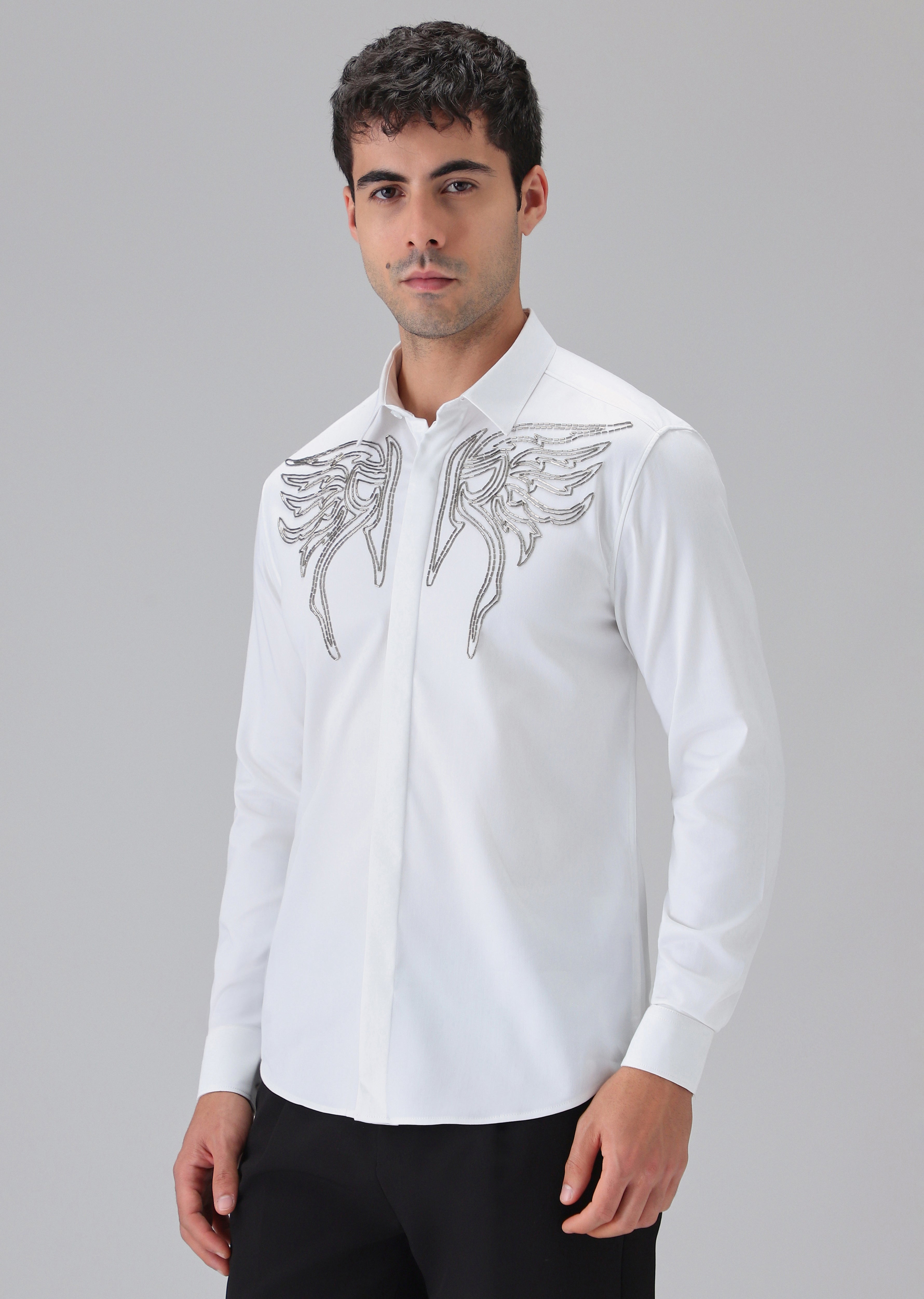 Hand Crafted White Designer Shirt