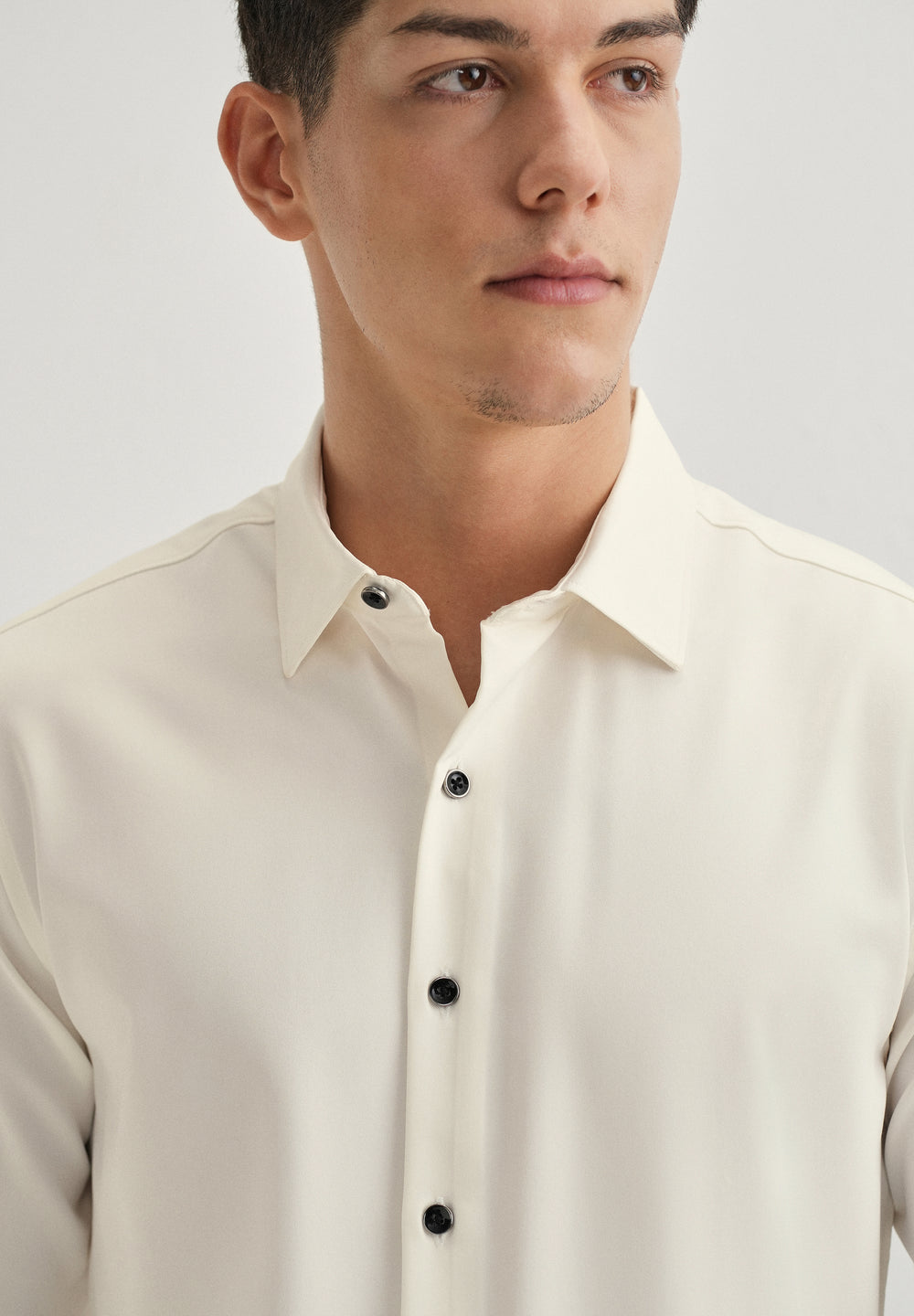White Wrinkle Free Stitchless Placket Shirt