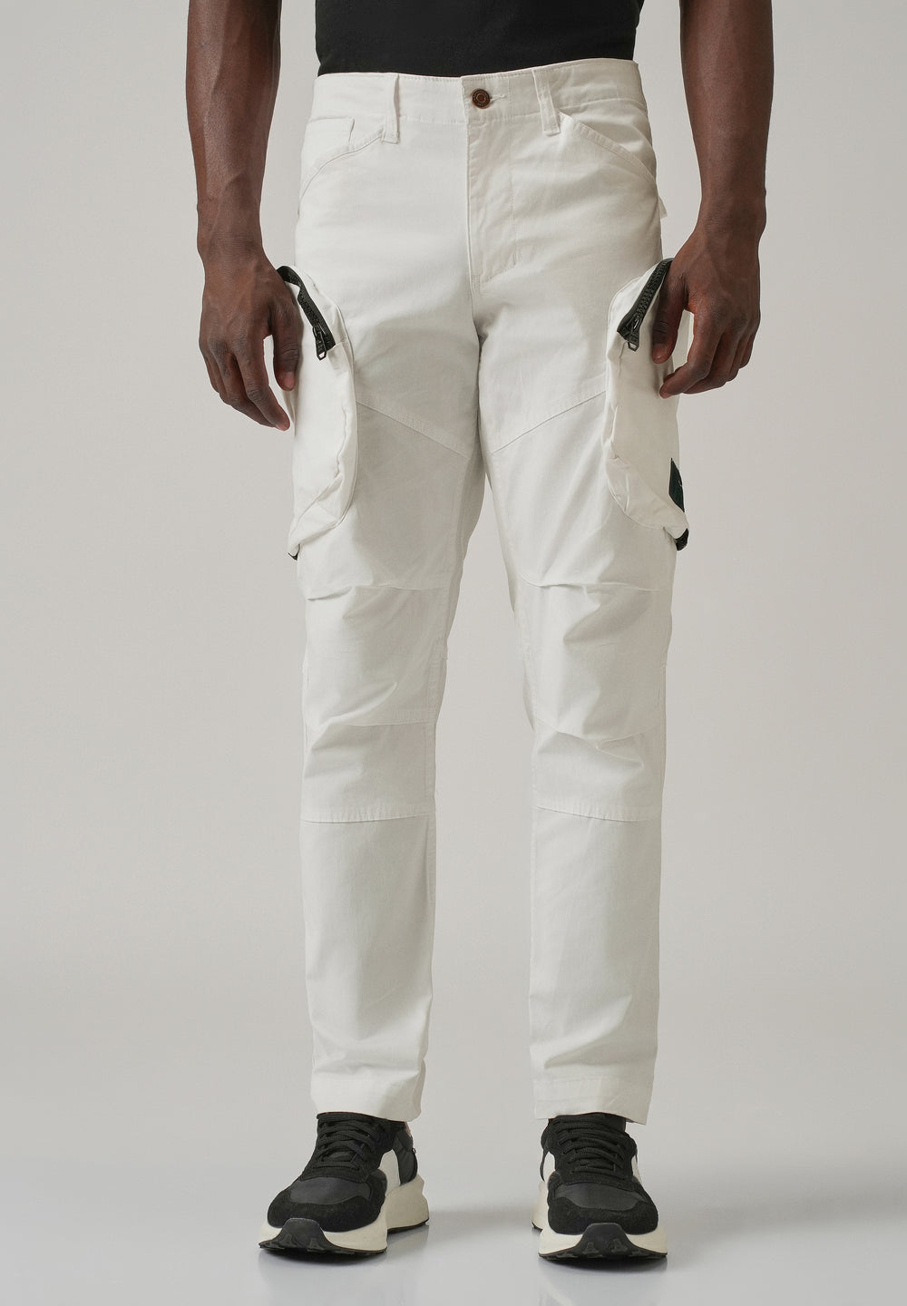 White Zipper Cargo Pant