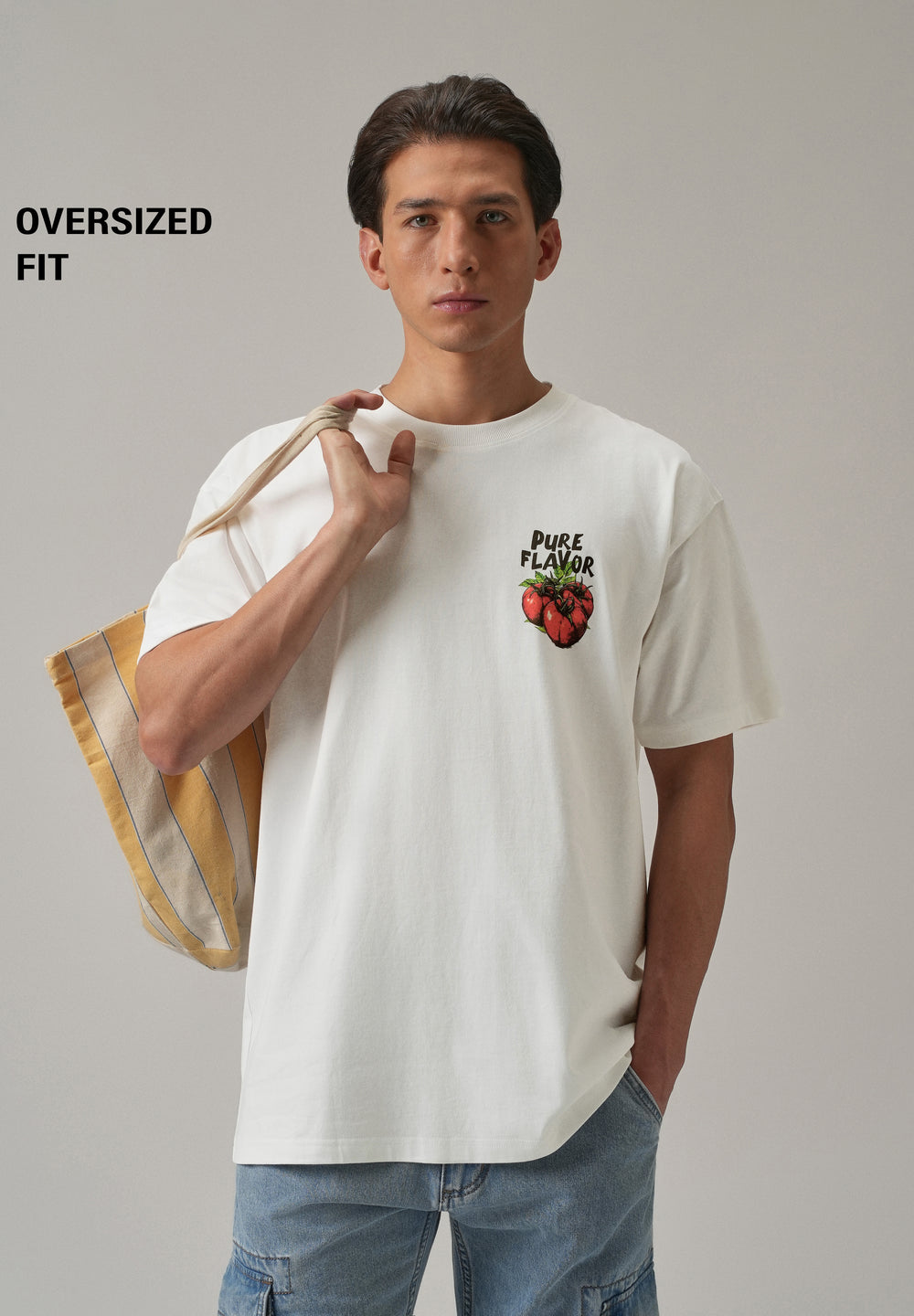 White Back Print Oversized T-shirt