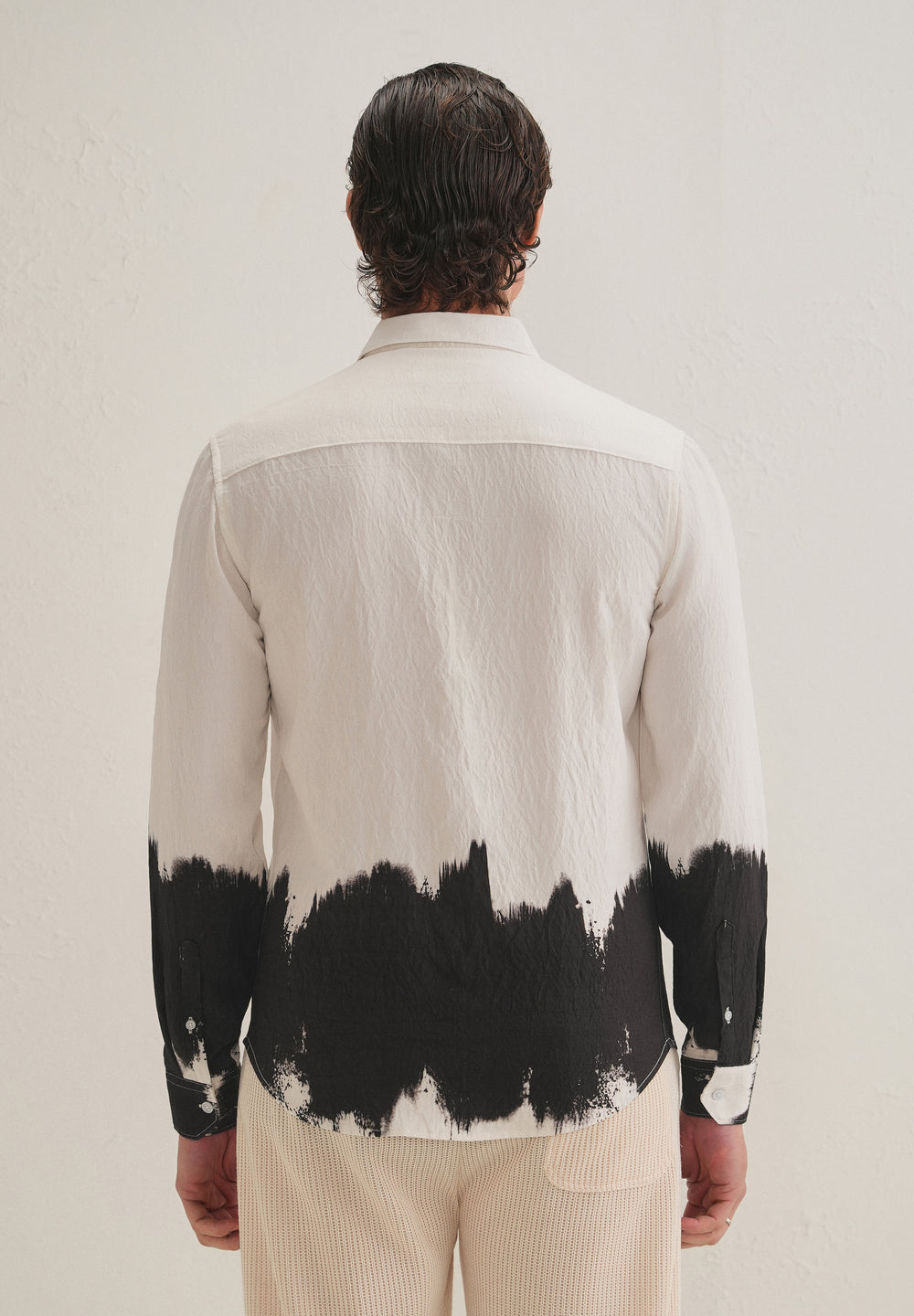 White & Black Dip-Dyed Shirt