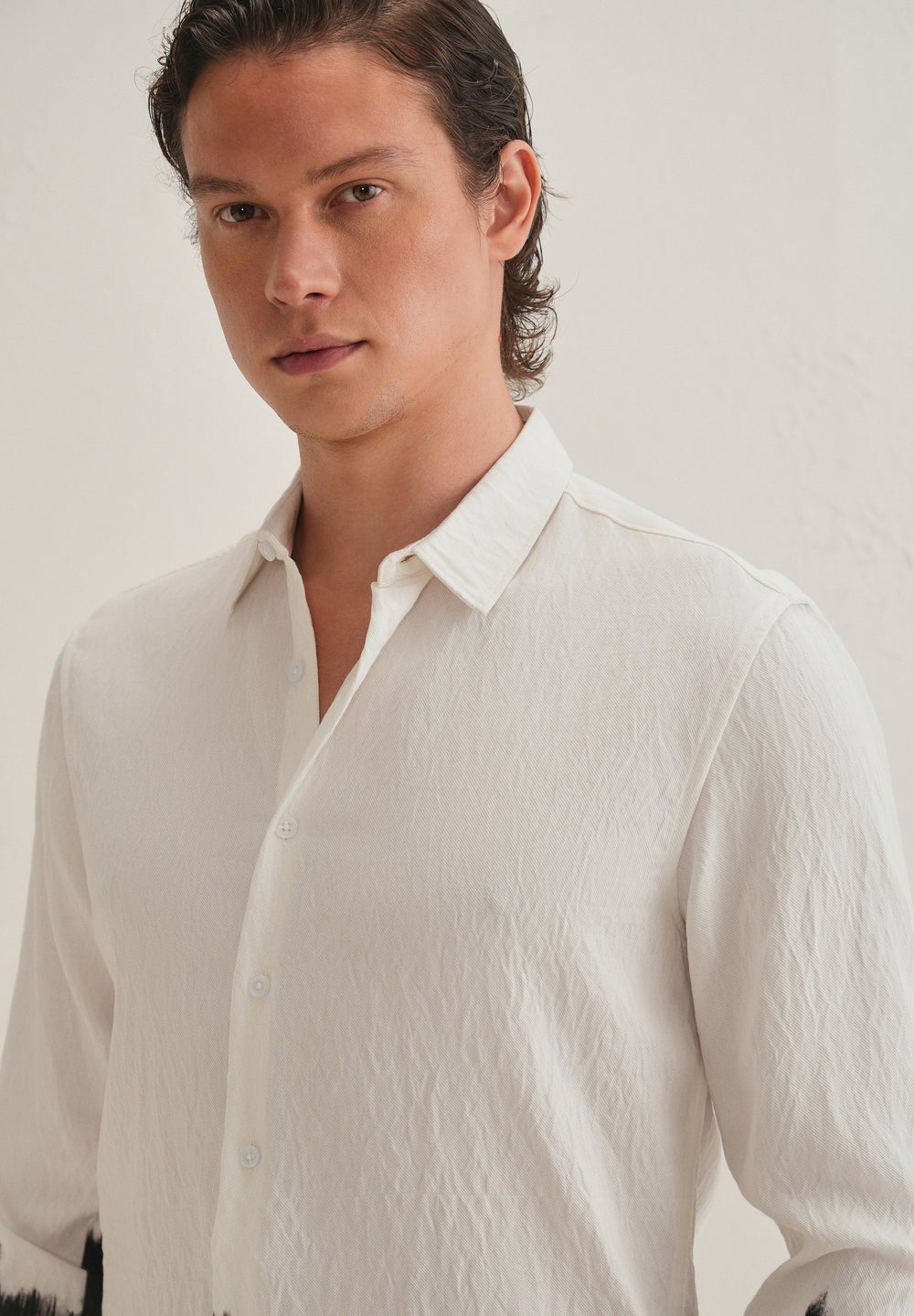 White & Black Dip-Dyed Shirt