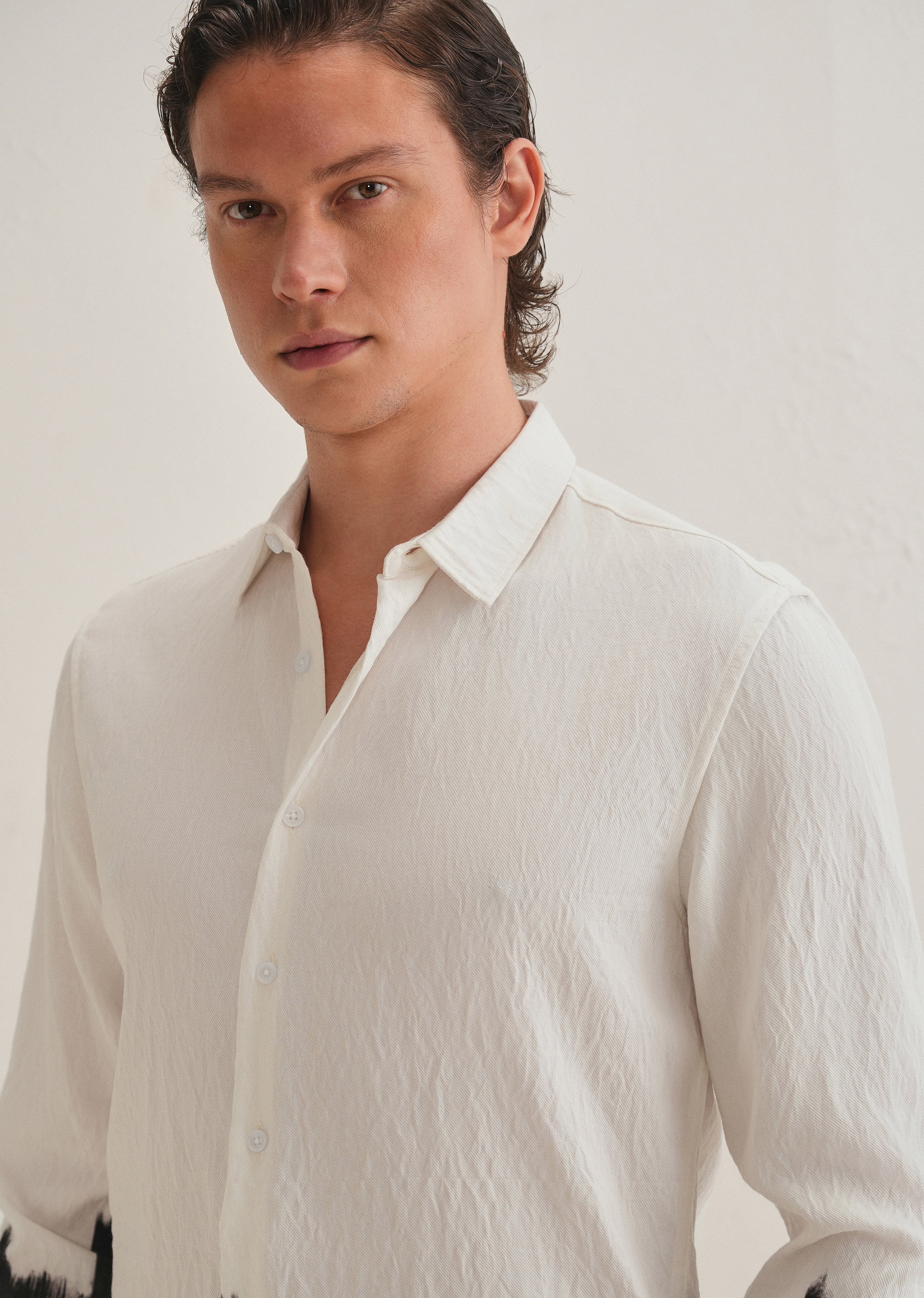 White & Black Dip-Dyed Shirt