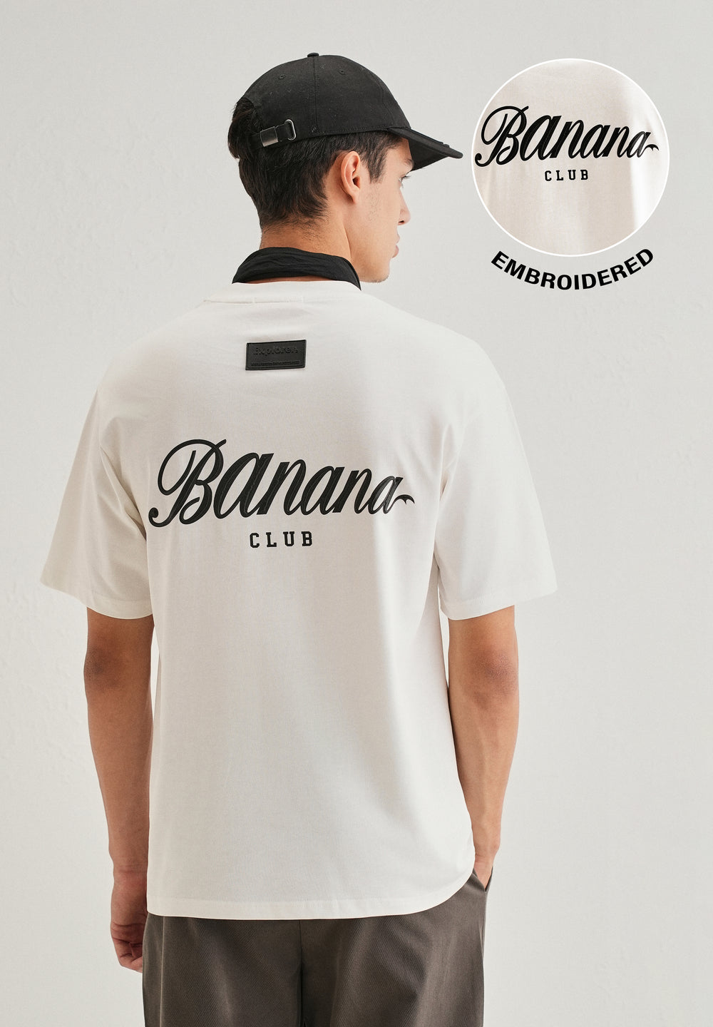 White Embossed Printed Oversized T-shirt