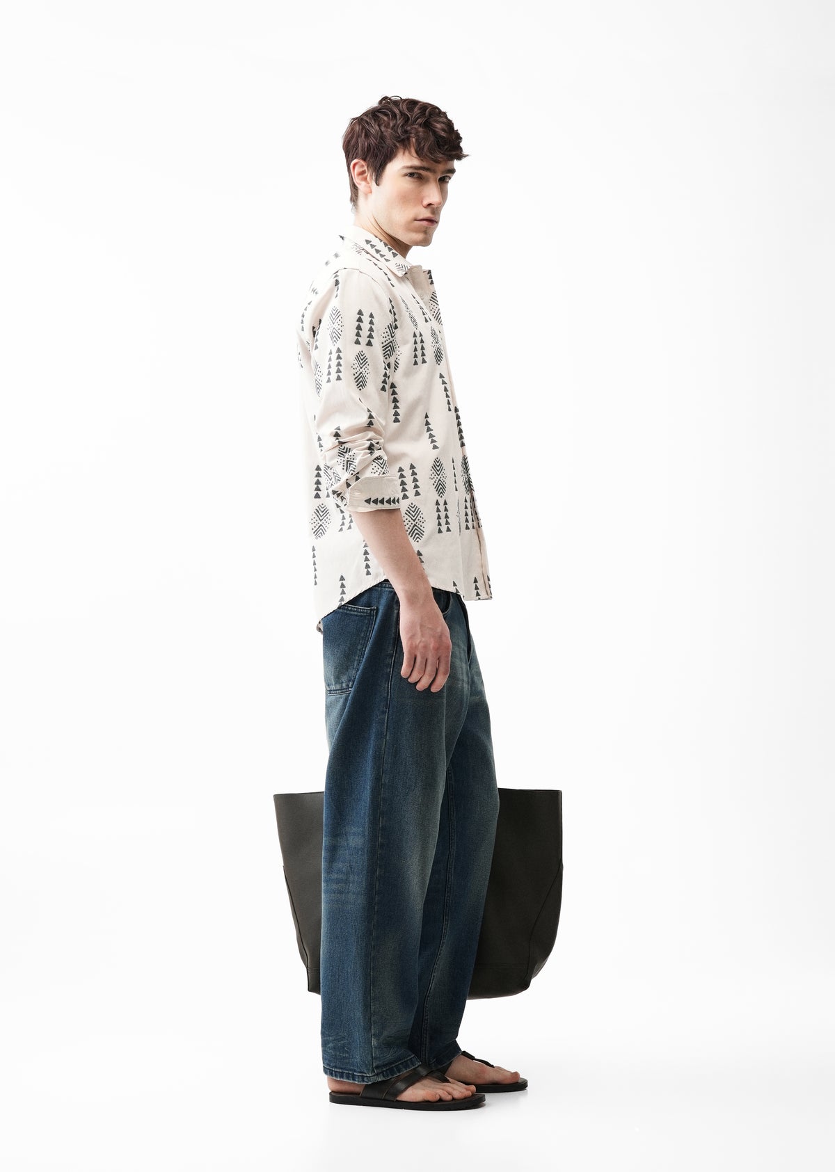 Beige Aztec Jacquard Shirt
