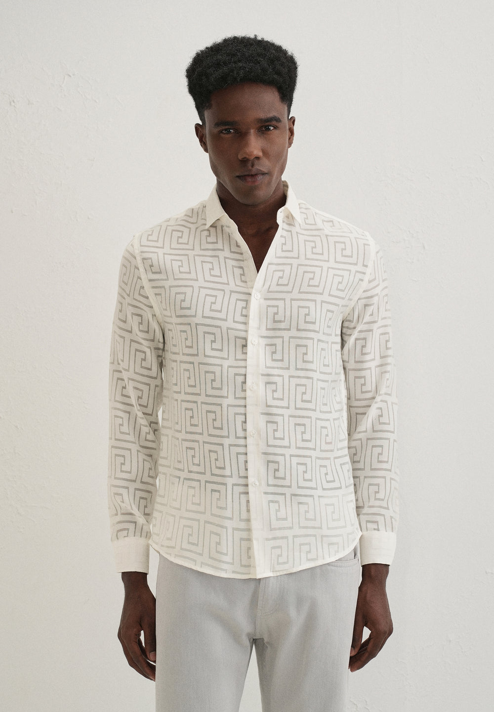 White Laser Cut Shirt