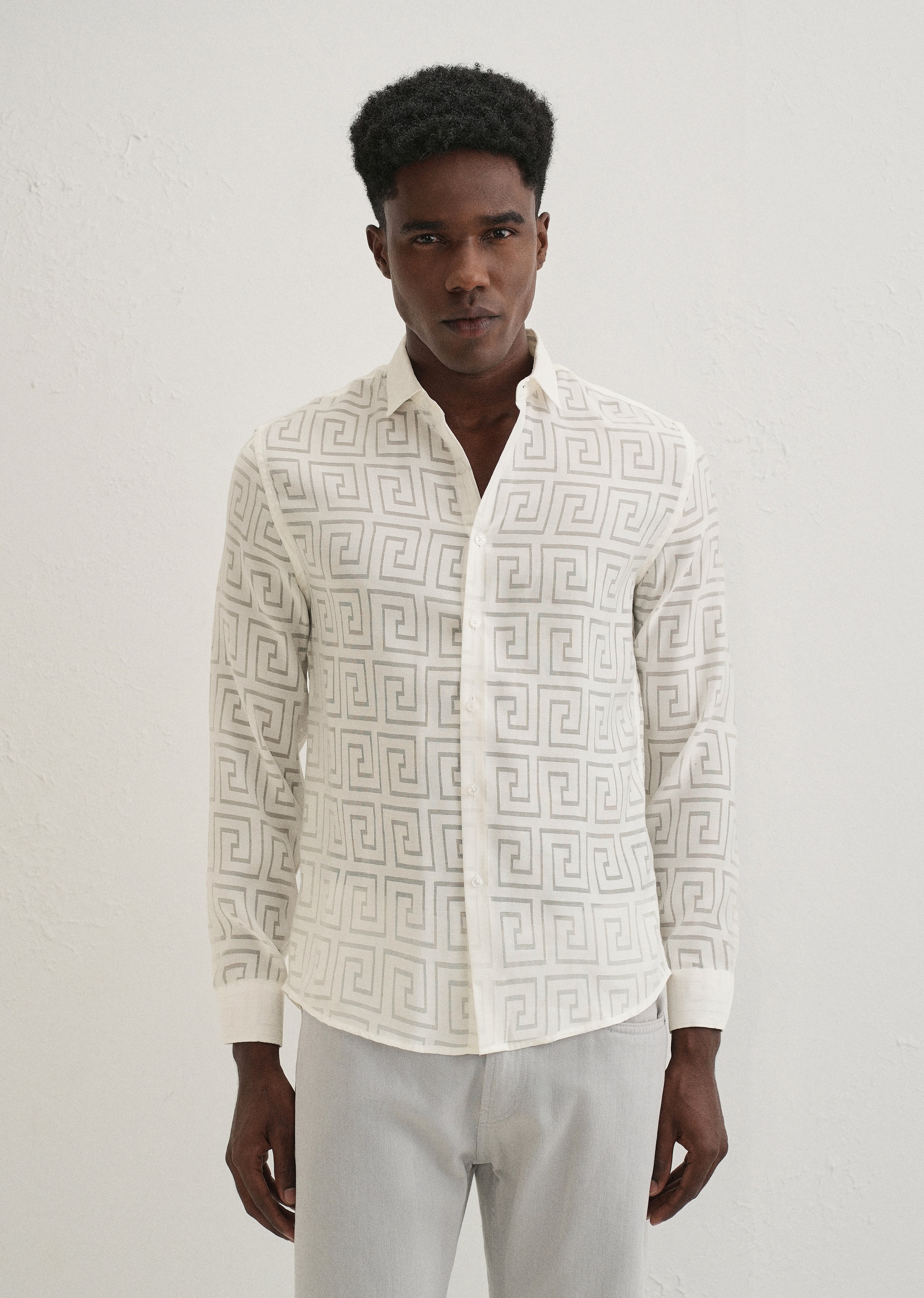White Laser Cut Shirt