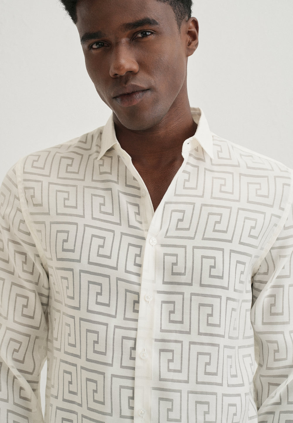 White Laser Cut Shirt