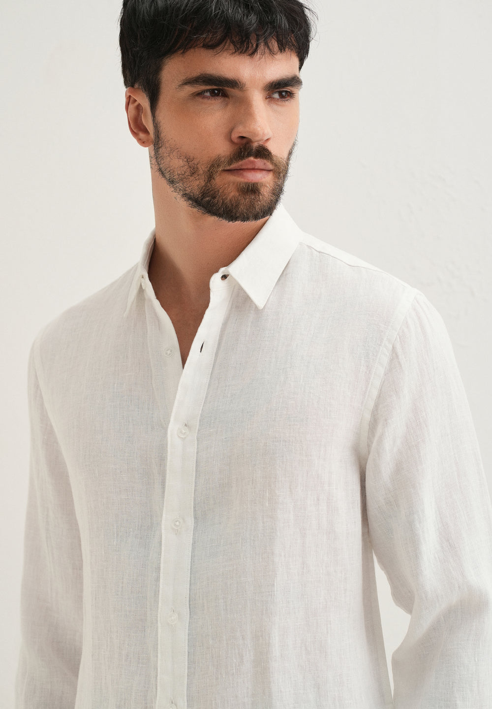 White Pure Linen Shirt