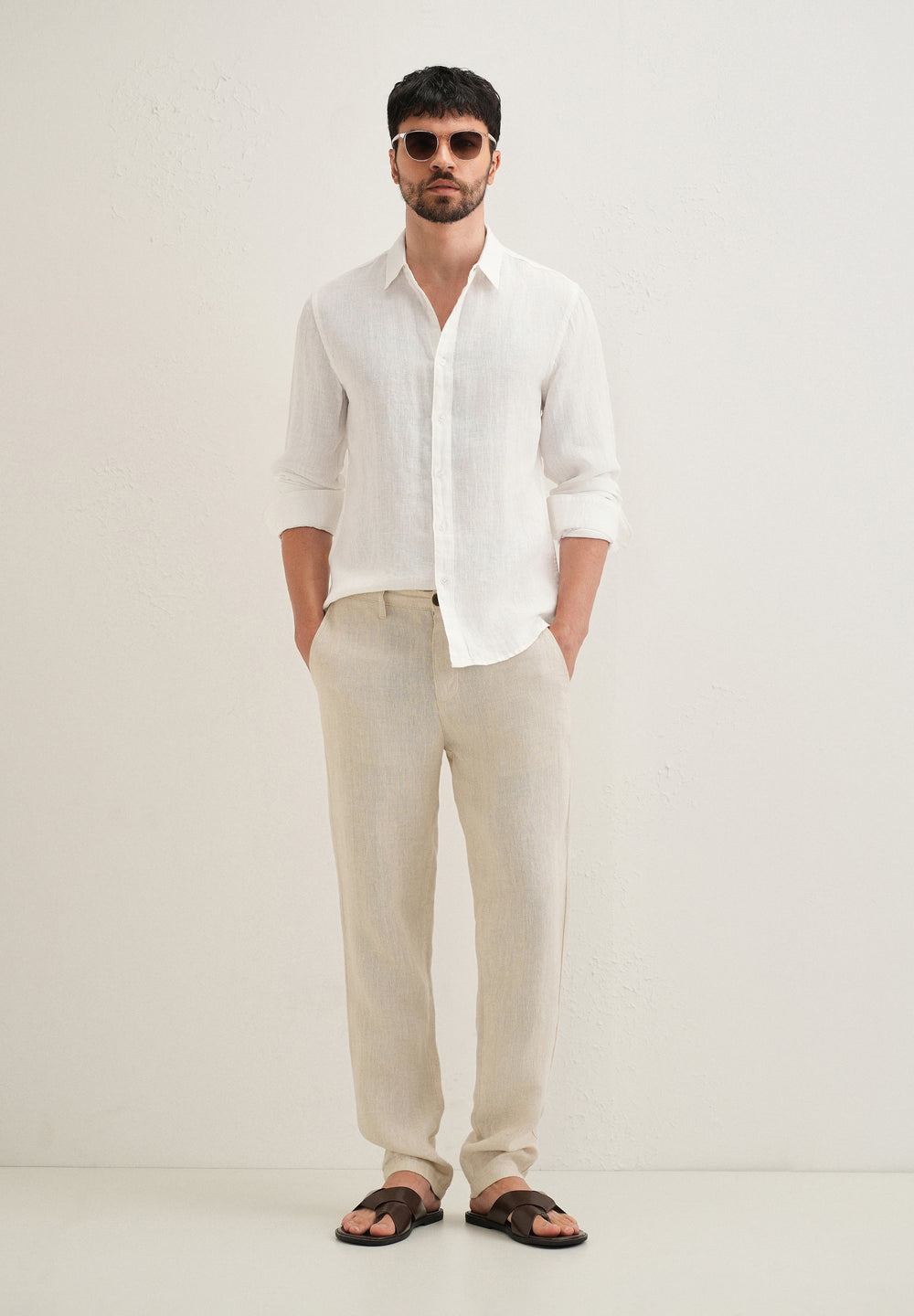 White Pure Linen Shirt