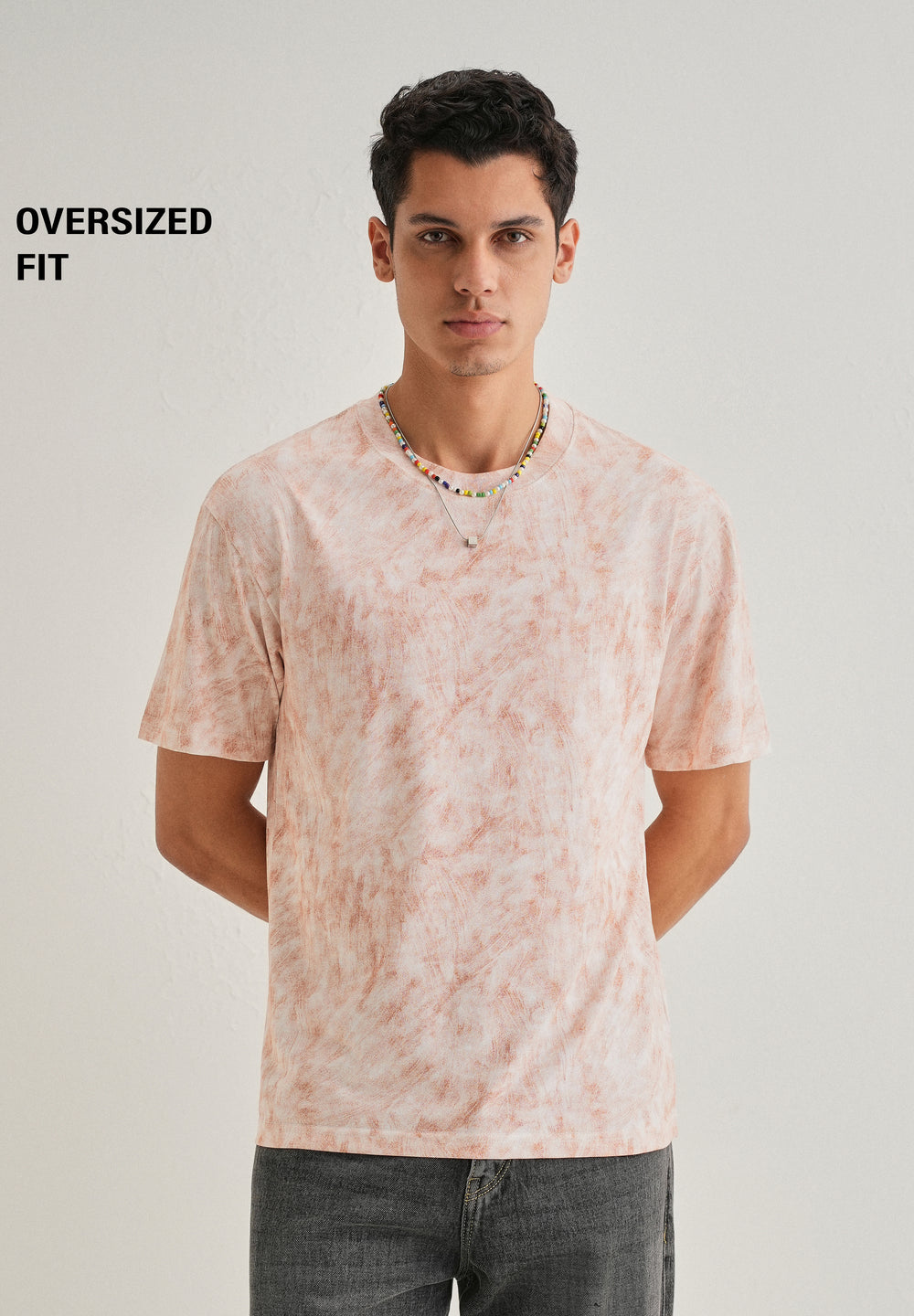 White Red Brushstroke Oversized T-shirt