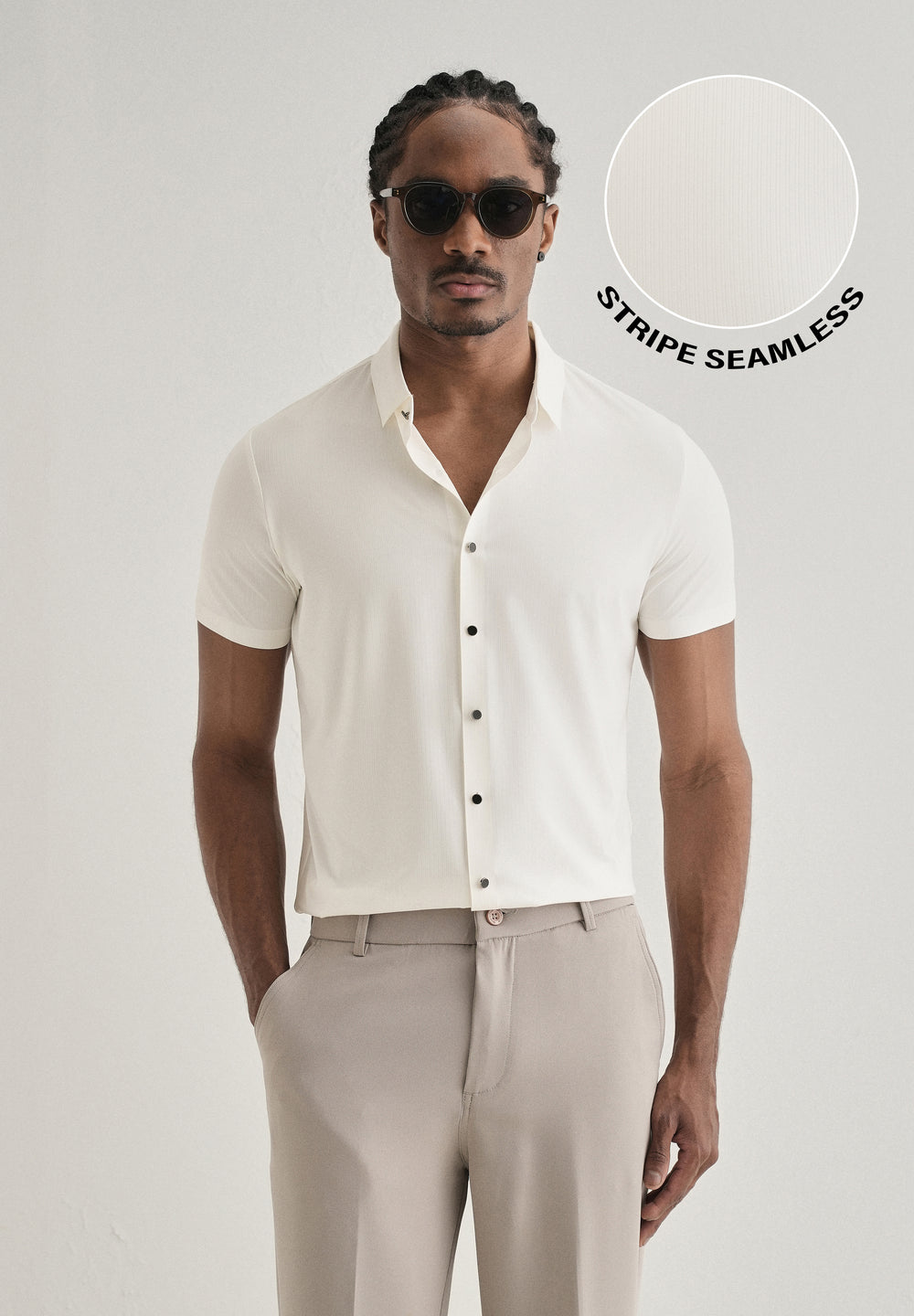 White Stripe Seamless Shirt