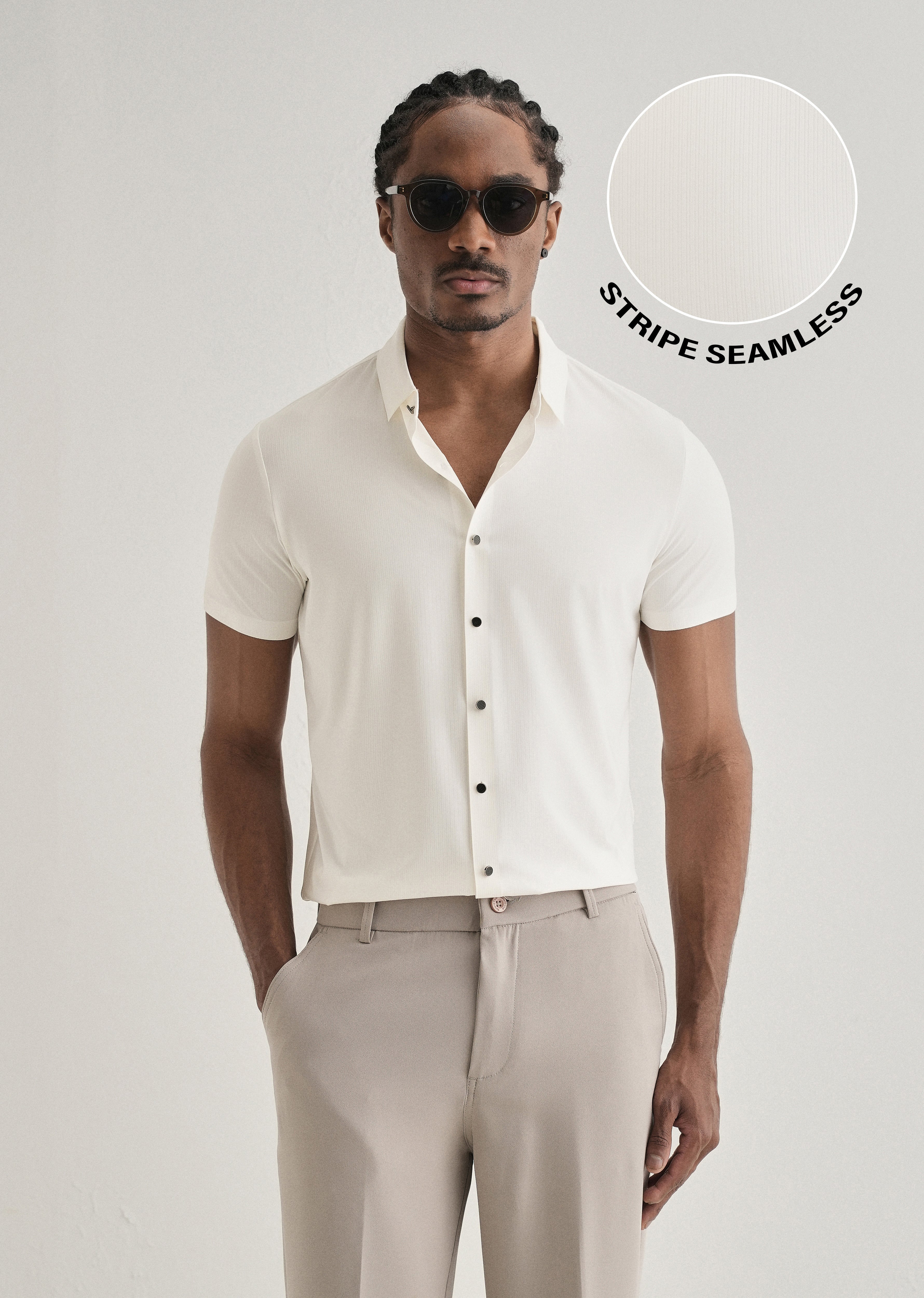 White Stripe Seamless Shirt