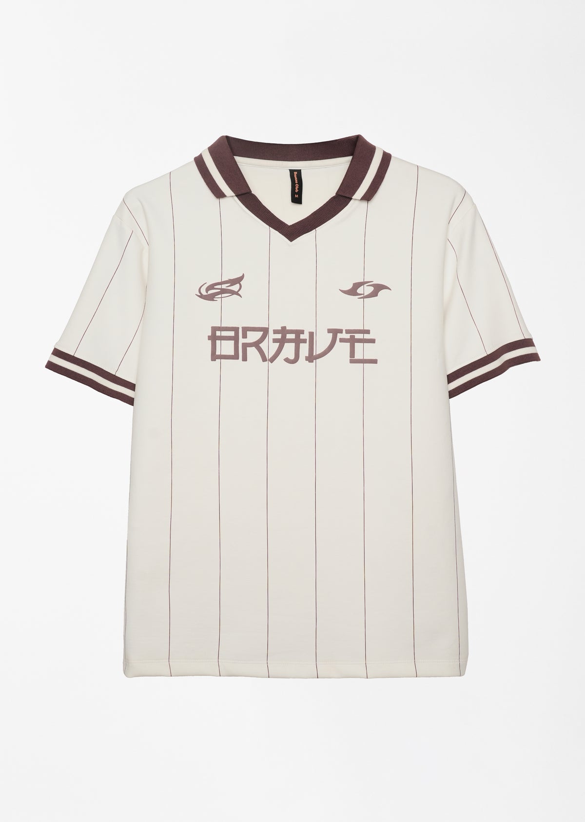 White Striped V-Neck Polo