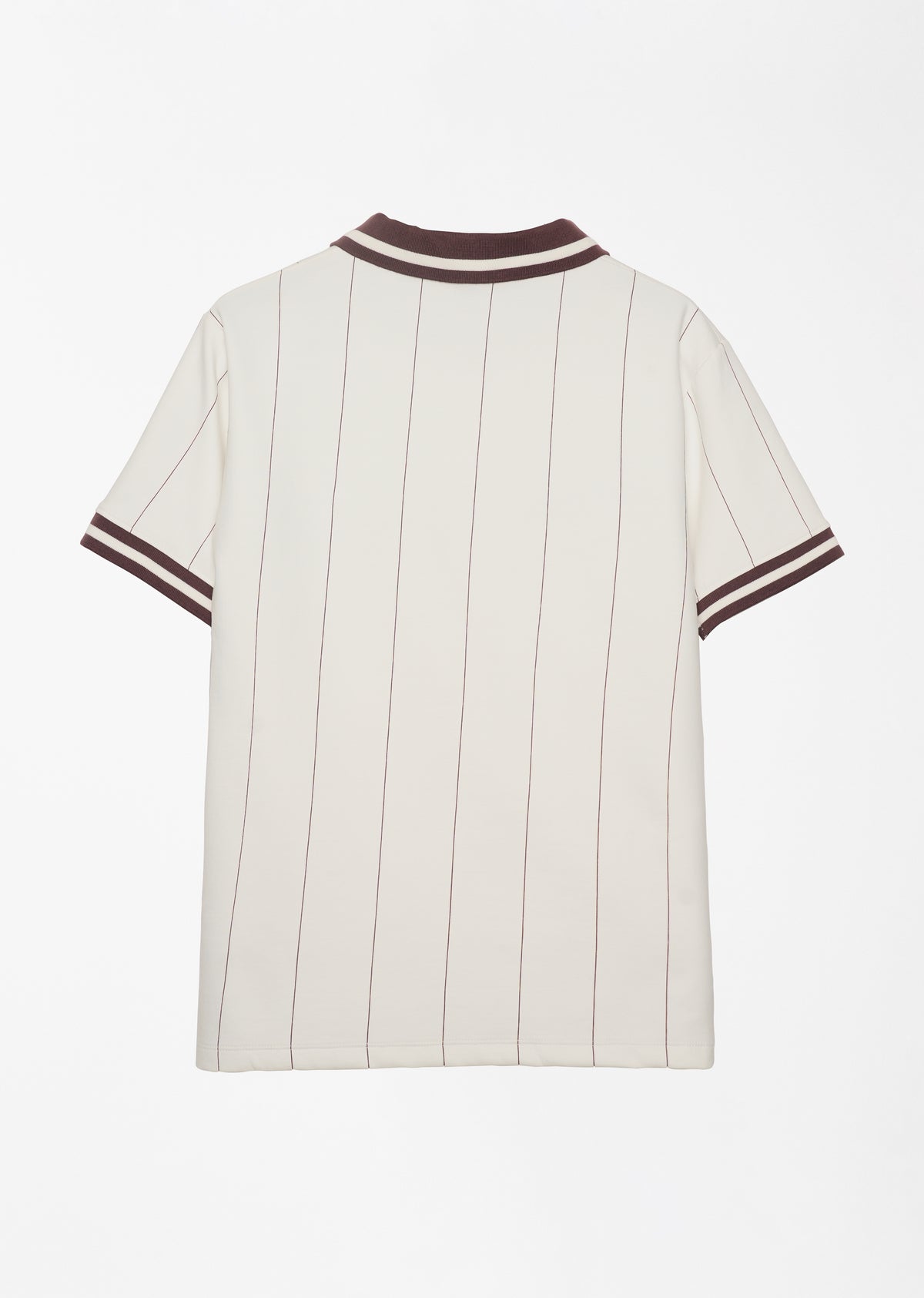 White Striped V-Neck Polo