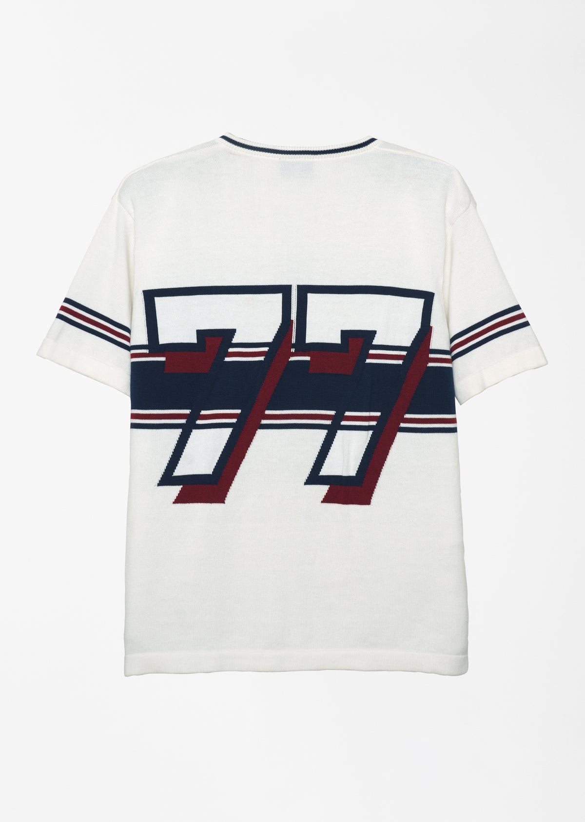 White Varsity Jacquard Knit T-shirt