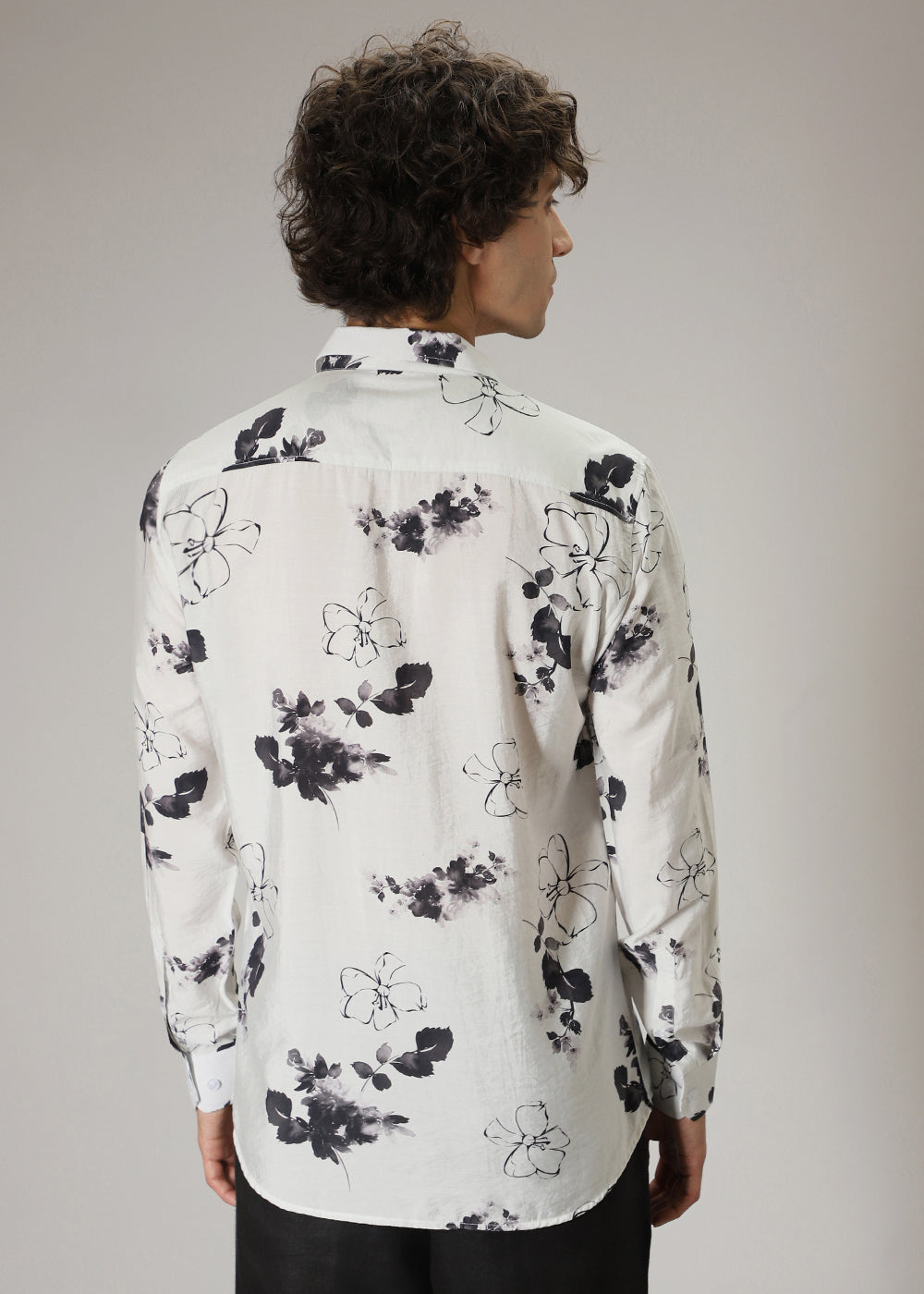 White line Floral Print Shirt