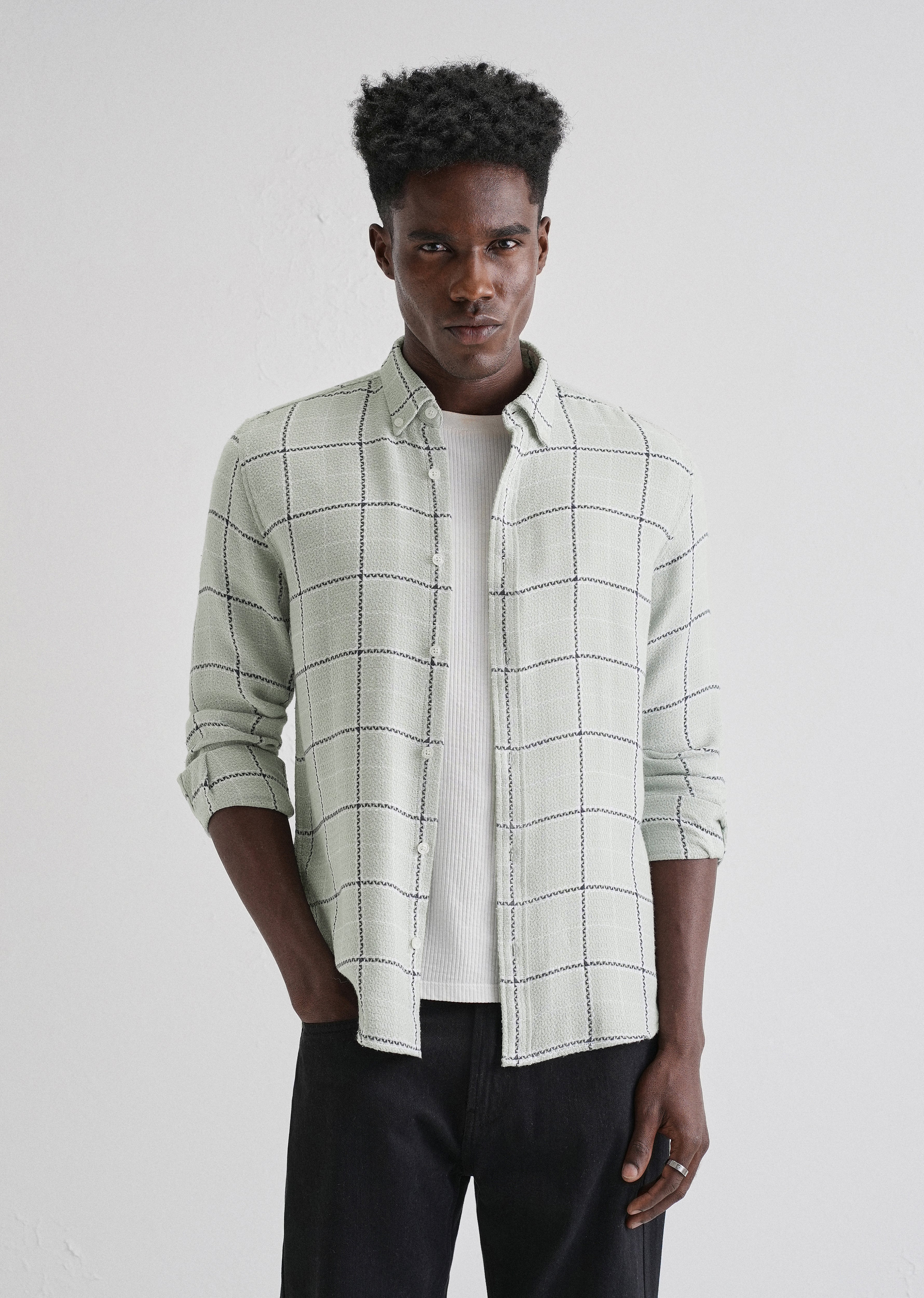 Widegrid Green Check Shirt