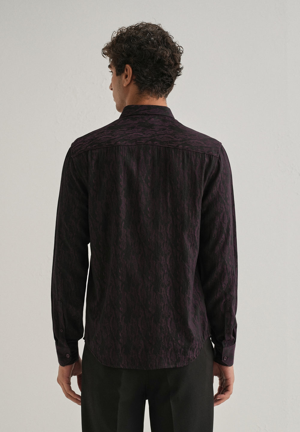 Wine Abstract Jacquard Shirt