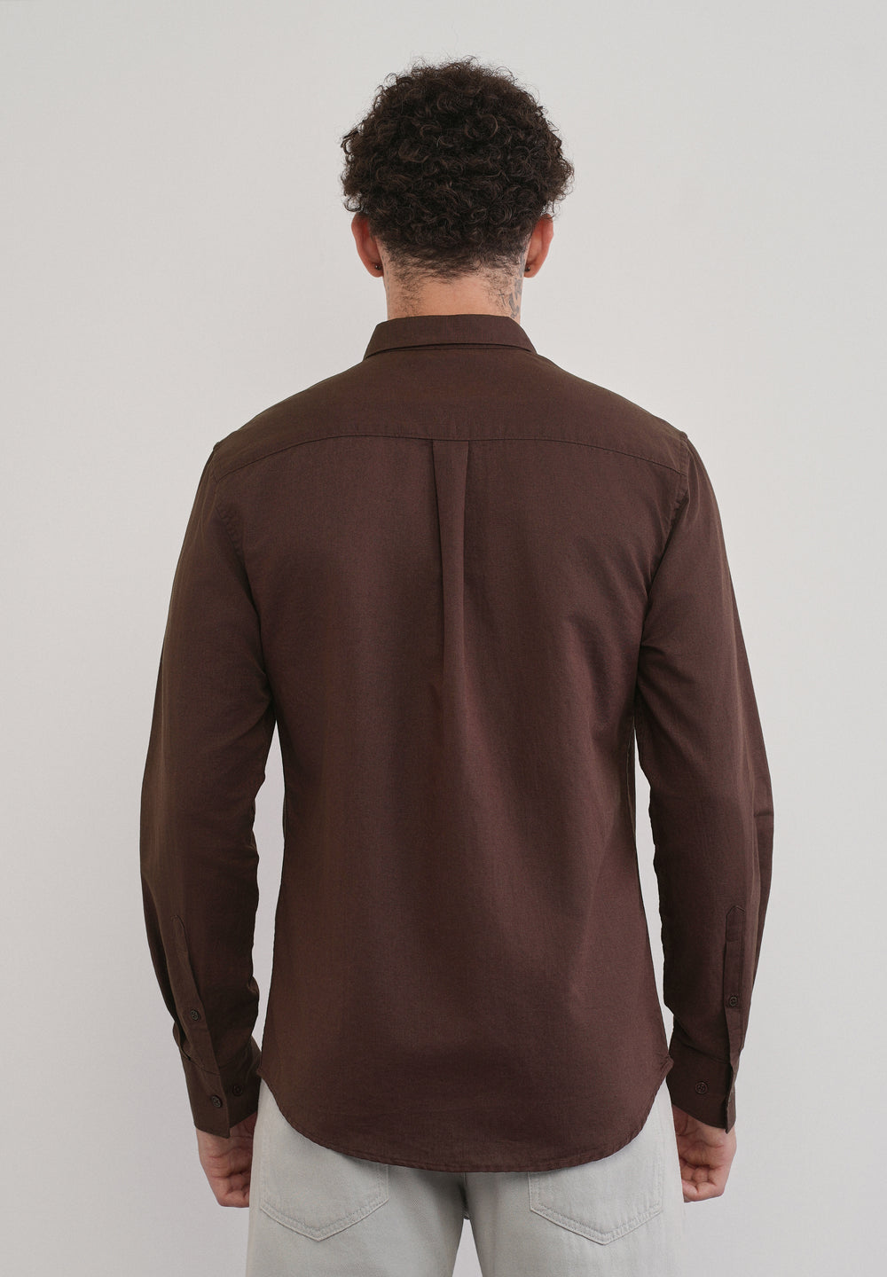 Wine Cotton Linen Flap Pocket Shirt