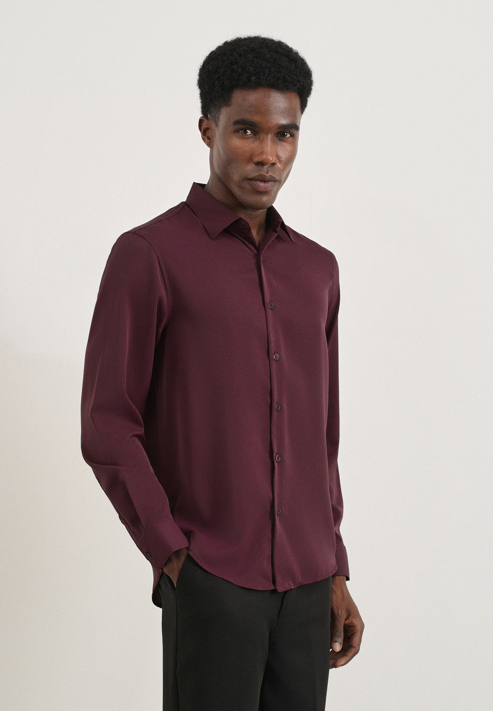 Wine Fluid Soft Shirt