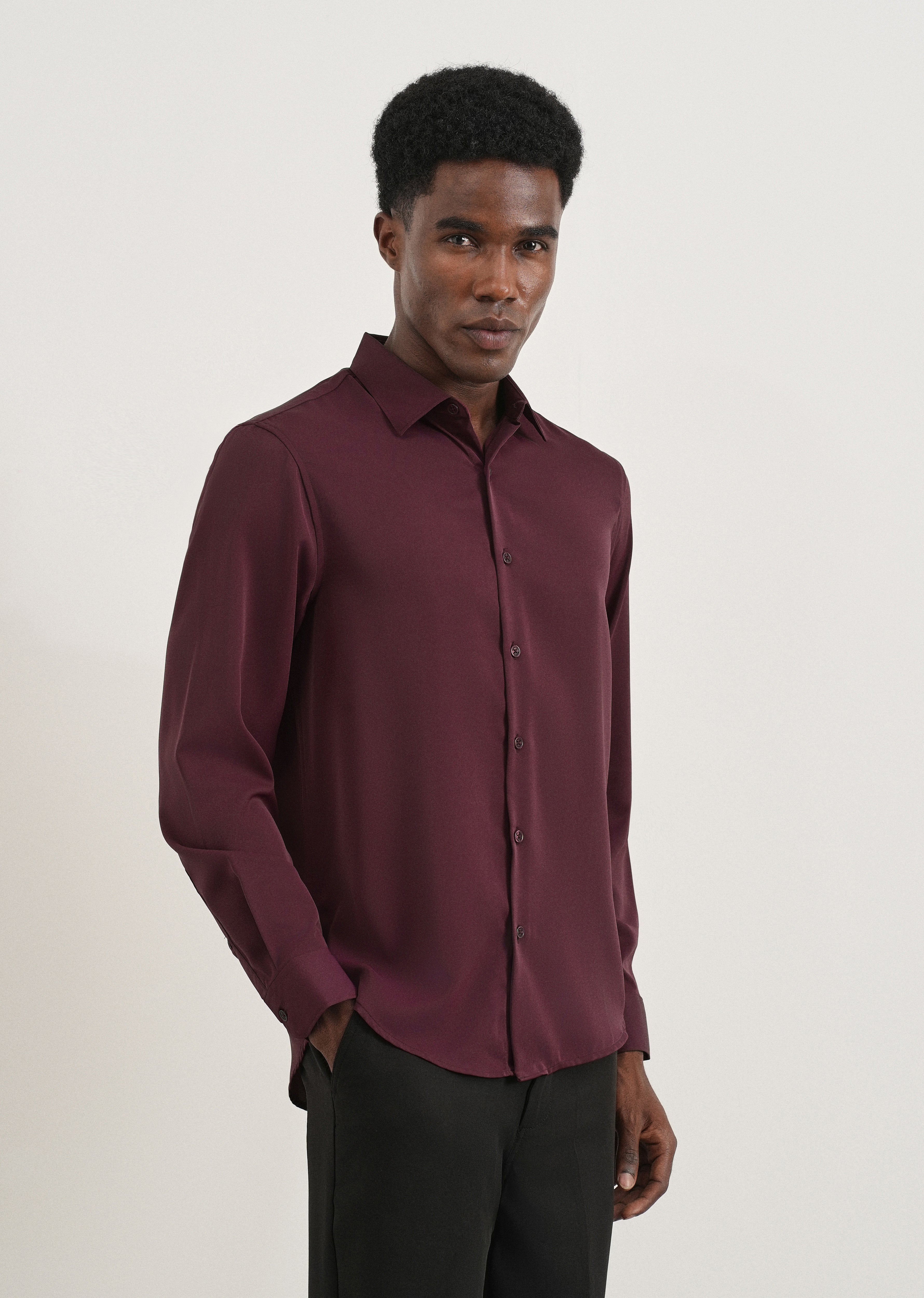 Wine Fluid Soft Shirt