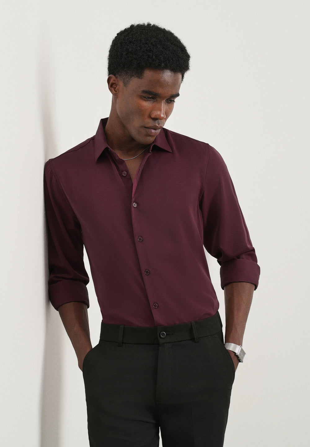 Wine Fluid Soft Shirt