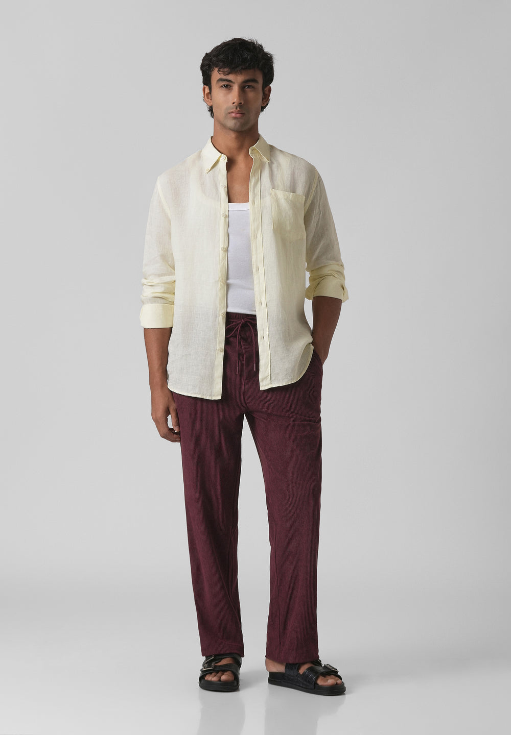 Wine Maroon Corduroy Pants