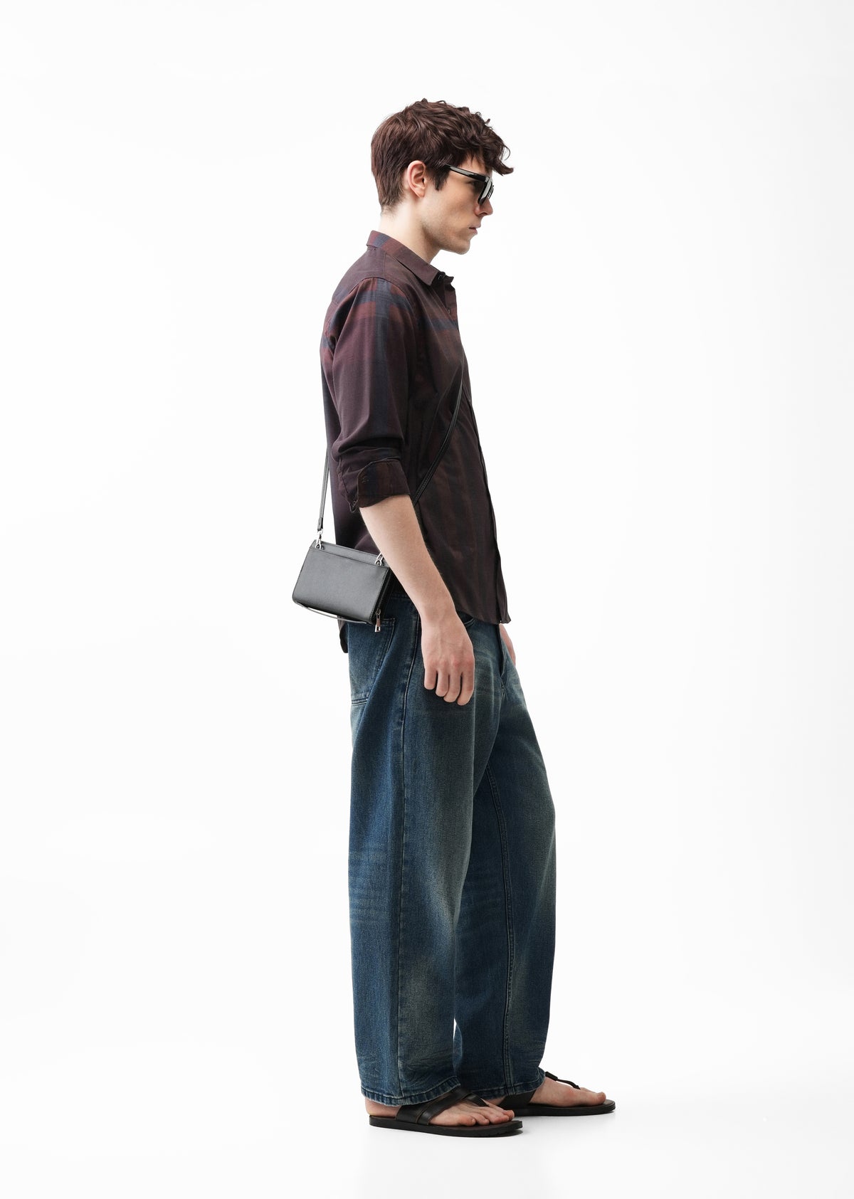 Wine Tonal Check Shirt