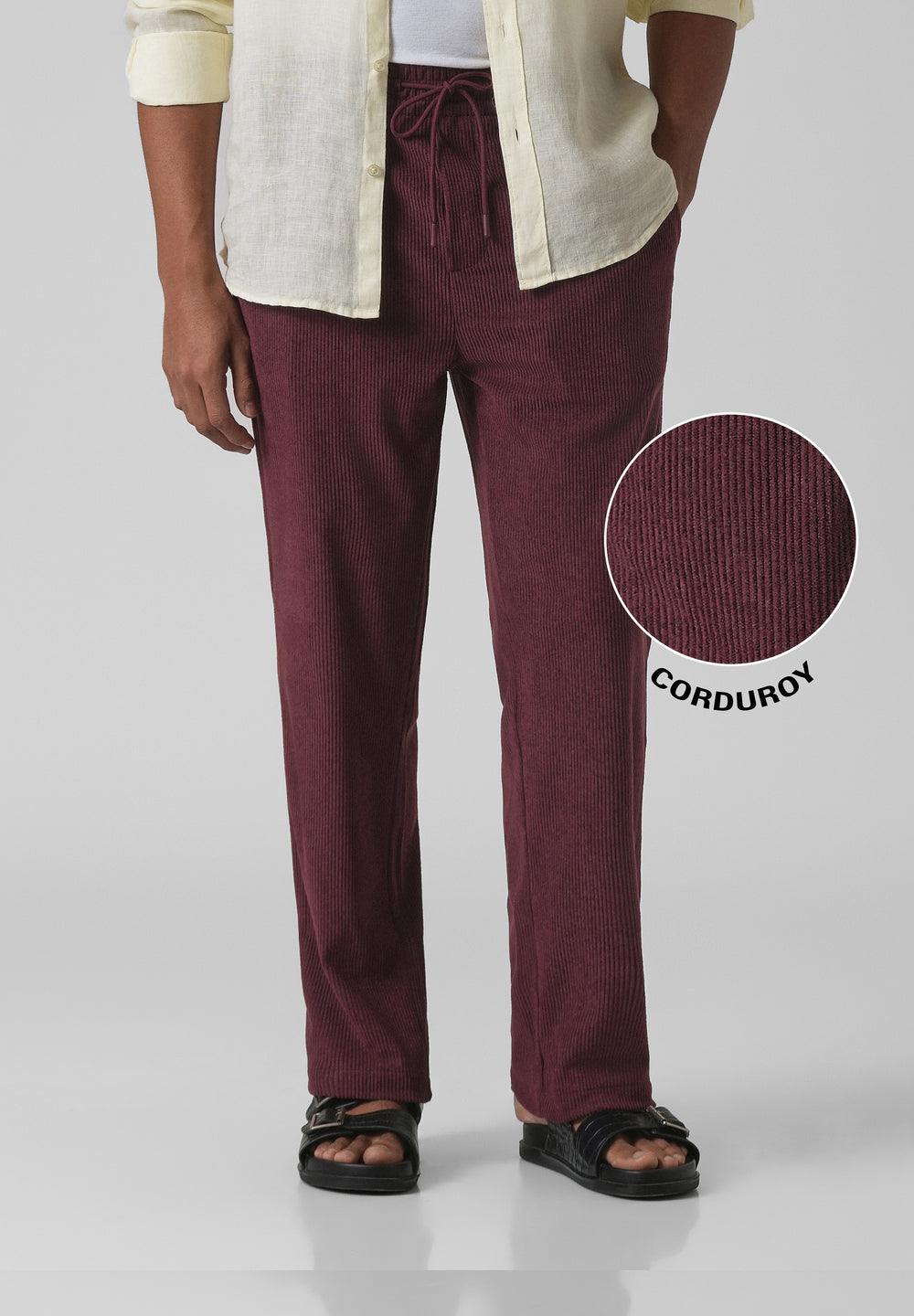 Wine Maroon Corduroy Pants