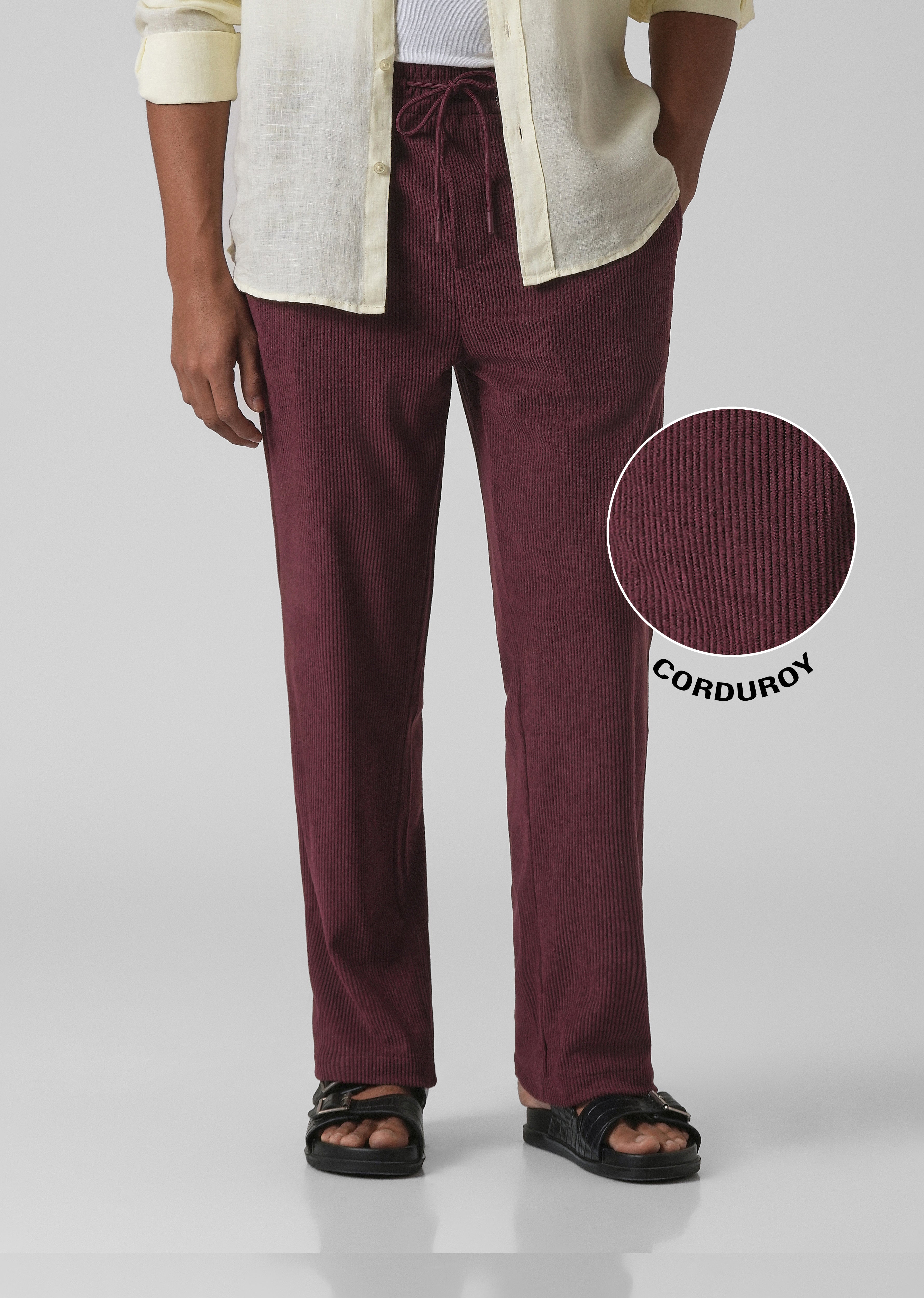 Wine Maroon Corduroy Pants