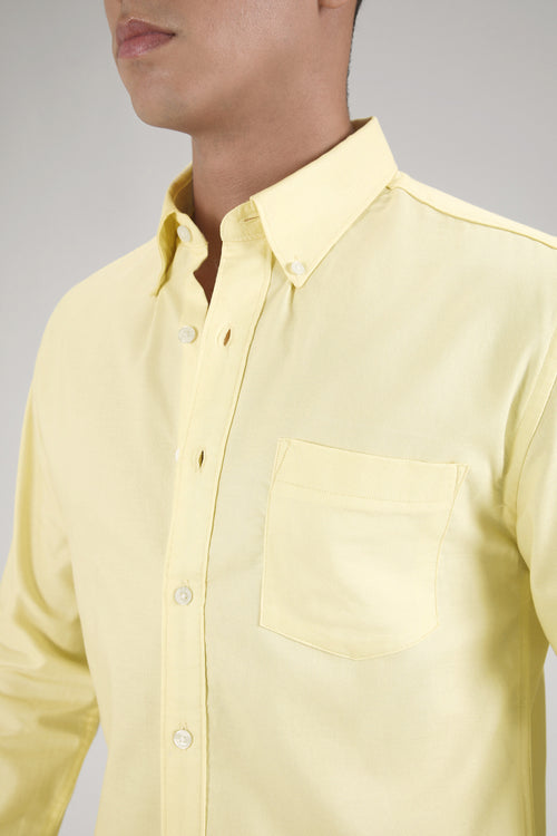 Yellow Cotton Oxford Shirt