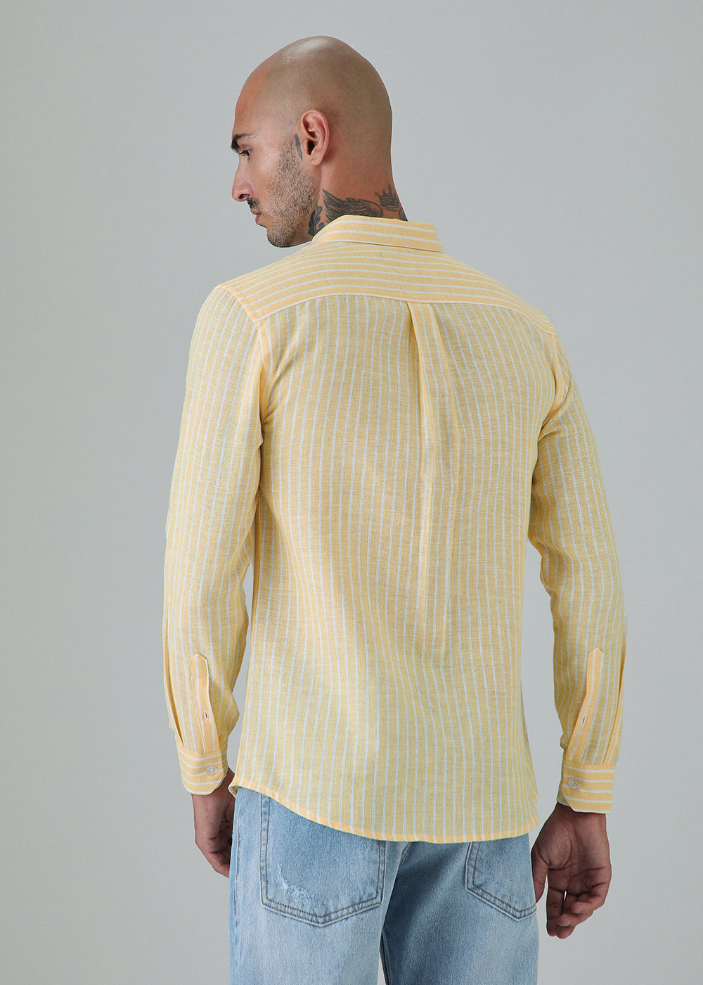 Yellow Stripe Linen Shirt