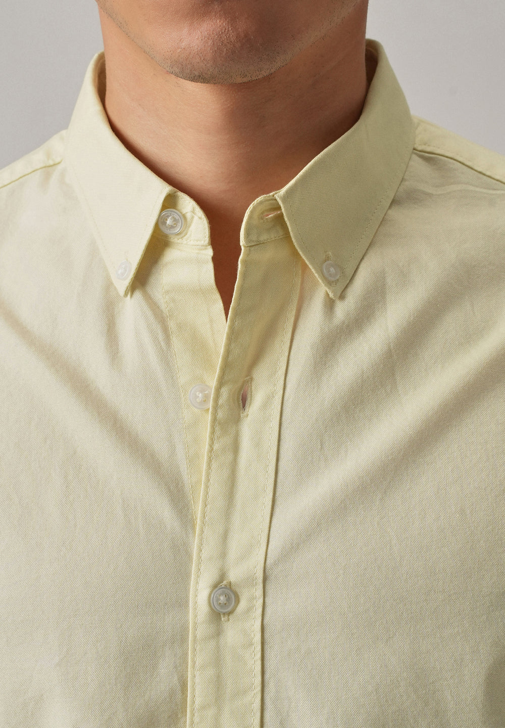 Yellow Plain Elbow Patch Oxford Shirt