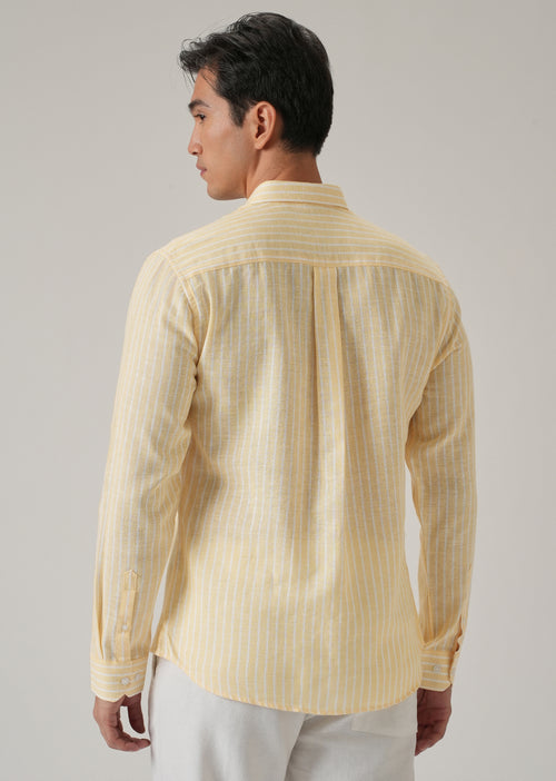 Yellow Stripe Linen Shirt