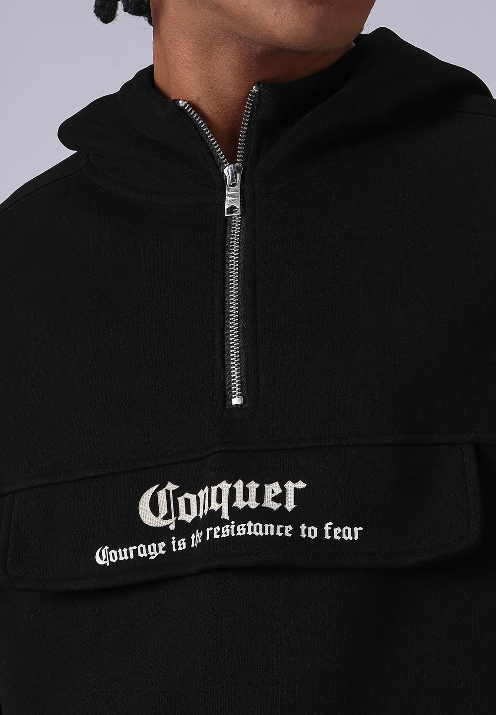 Zipped Style Black Hoodie