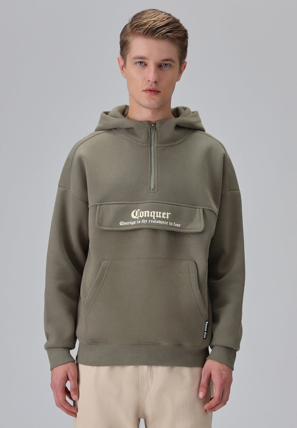Zipper Style Olive Hoodie