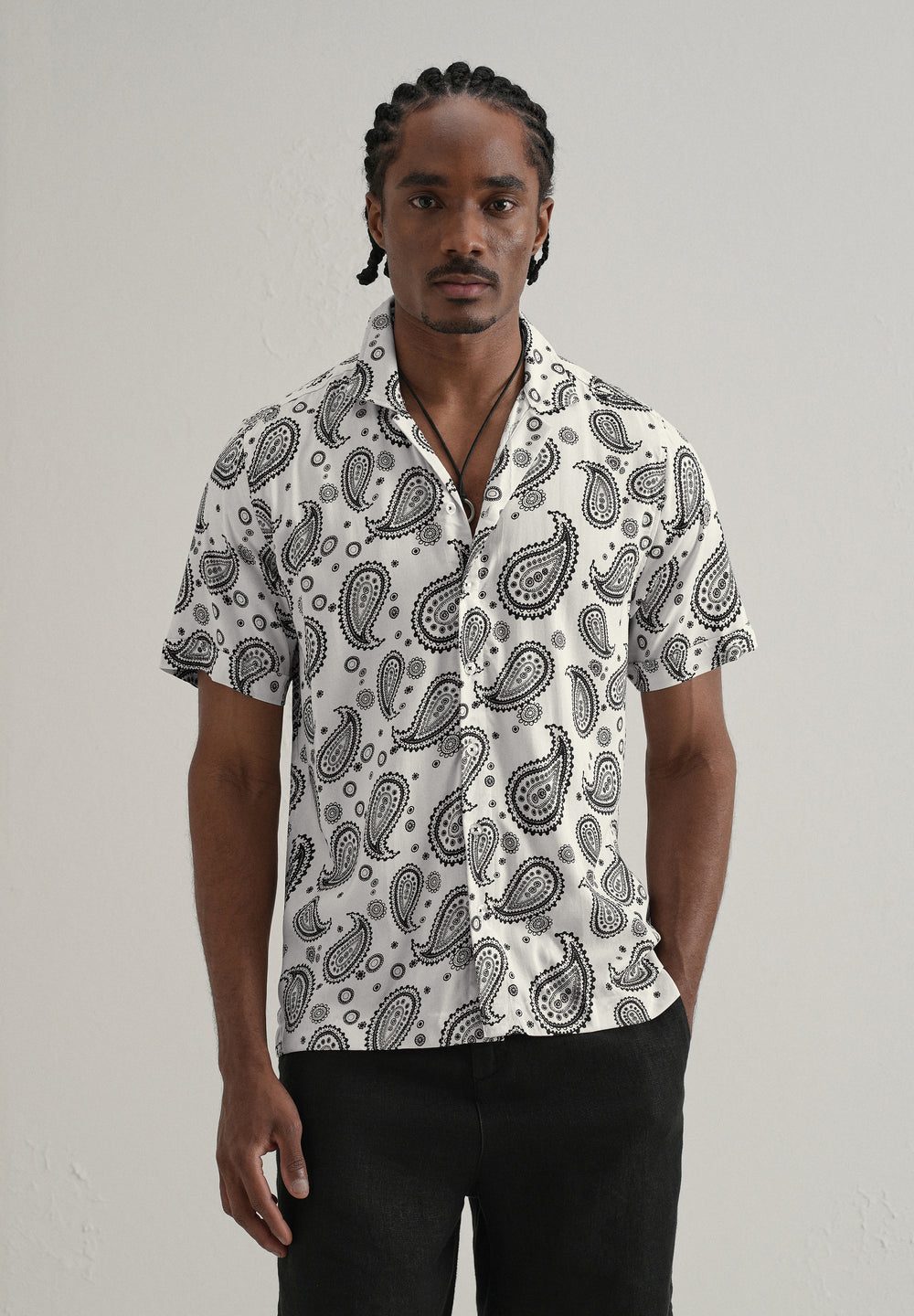 Zubolo Paisley Print Short Sleeve Shirt