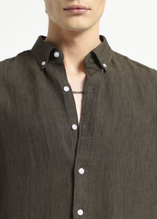 Pine Green Pure Irish Linen Shirt