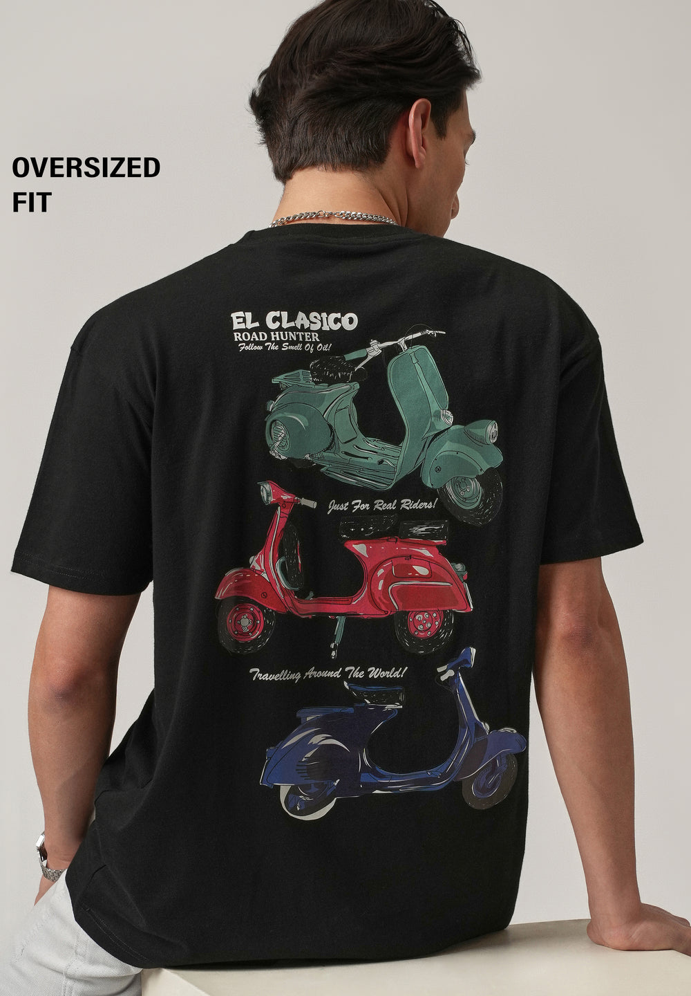 Black Back Print Oversized T-shirt