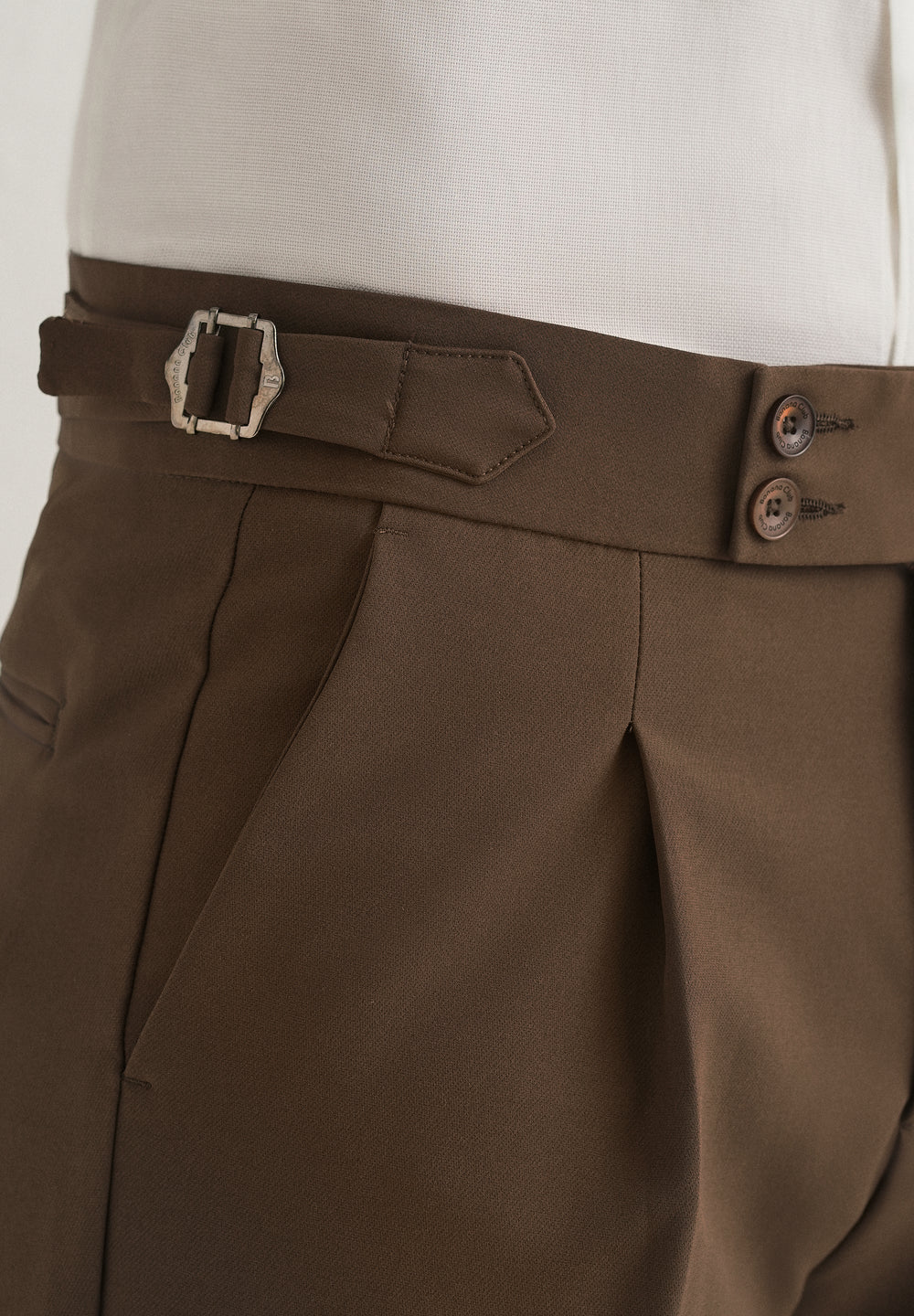 Coffee Brown Pleated Gurkha Pant
